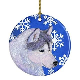 Carolines Treasures SS4602-CO1 Siberian Husky Winter Snowflakes Holiday Christma