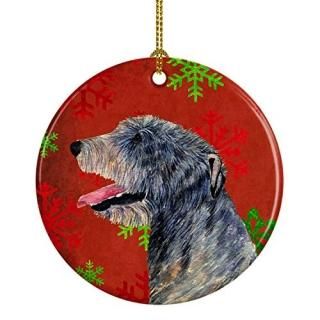 Carolines Treasures SS4713-CO1 Irish Wolfhound Red Snowflakes Holiday Christmas 