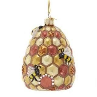 Kurt Adler Noble Gems Bee-Hive Glass Ornament