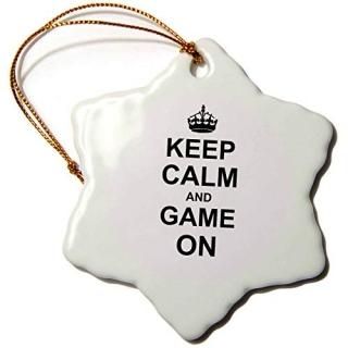 3dRose LLC orn_157725_1  η뾽 ʥ 3 Keep Calm and Game on-Carry on Gami