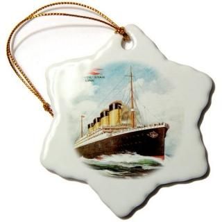 3drose BLNơ饤ʡݥ??Vintage White Star Line s.s.˥å??Ornaments 3