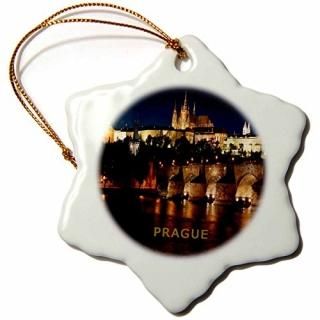3dFlorene Worldsåݥå??ץϥ¹at Night??Ornaments 3 inch Snowflake Por