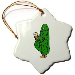 3drose륹ޥ륺ȥեˡ??Funny Pregnant Pickle Eating Ice꡼Cone??Ornaments 3 inc