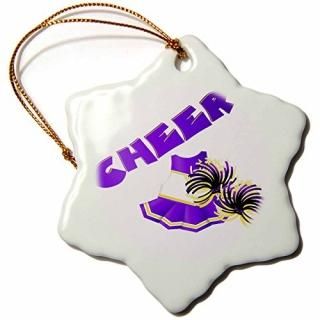 3drose TNMGraphicsع??ѡץCheerleader??Ornaments 3 inch Snowflake Porcelain Orna