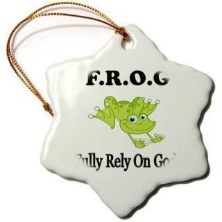 3dEvaDane??򤤰??Frog˿˰¸??Ornaments 3 inch Snowflake Porcelain Ornament 