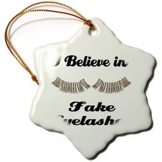 3drose Dooni Designs I Believe In??I Believe In Fake Eyelashes??Ornaments 3 inch