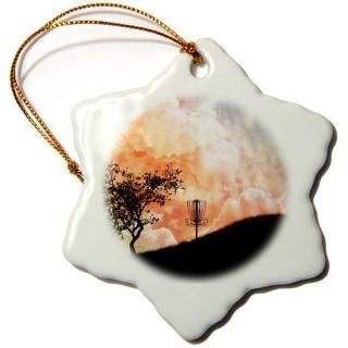 3dRose Basket On A Hill - silhouette of a frisbee disc golf basket with chains S