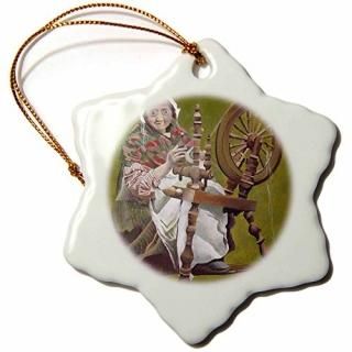 3dTaiche Acrylic Art??Spinning Wheel??Ornaments 3 inch Snowflake Porcel