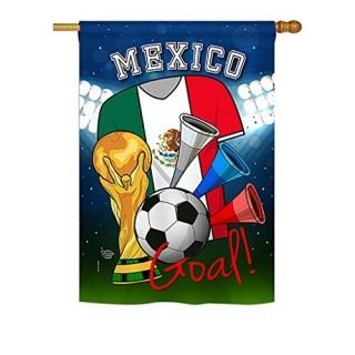 Ornament Collection H192101 World Cup Mexico Soccer Decorative Sports Flag 28 x 