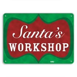 PetKa Signs and Graphics PKCM-0022-NA_14x10Santa's Workshop Aluminum Sign 14 x 1