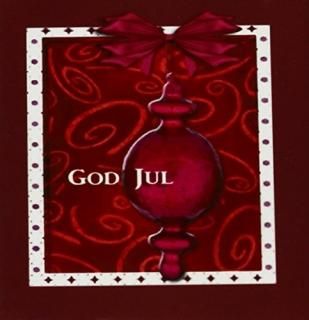 set-of-4-Ceramic - 3dRose cst_37013_3 God Jul Merry Christmas in Swedish Ruby Gl