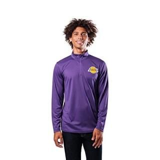 Los Angeles Lakers Medium - UNK NBA Men's Quarter Zip Pullover Shirt Athletic Qu