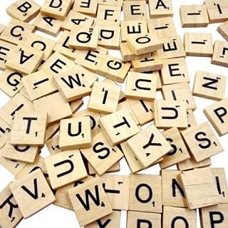 Sunnyglade 500PCS Wood Letter Tiles/Wooden Scrabble Tiles A-Z Capital Letters fo