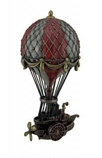 Hand Painted Steampunk Hot Air Balloon Fantasy Statue by Zeckos