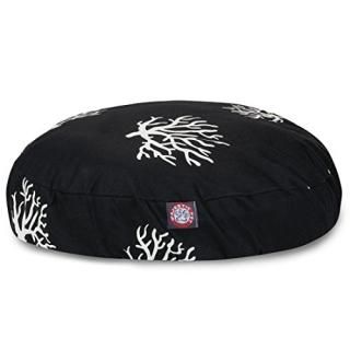 Black Coral Small Round Indoor Outdoor Pet Dog Bed With Removable Washable Cover
