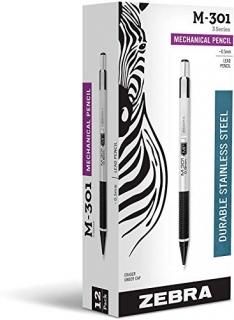 Zebra M-301 Stainless Steel Mechanical Pencil 0.5mm Black Barrel 54010 by Zebra 
