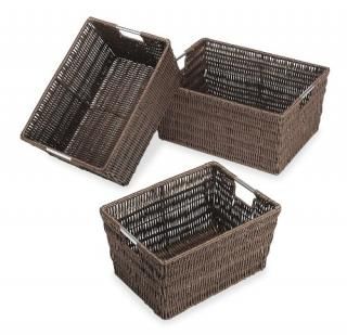 Whitmor 6500-1959-JAVA Rattique Baskets Set Of 3 Java
