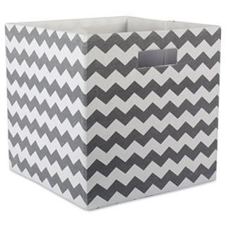 DII Polyester Cube Chevron Gray Square