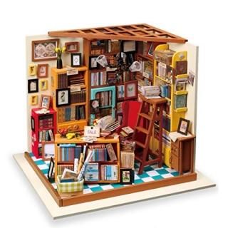 02 Library - Rolife DIY Miniature Dollhouse-Woodcraft Construction Kit-Wooden Mo