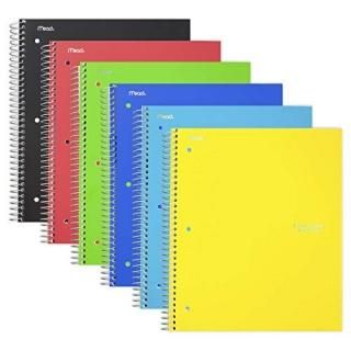 6 Pack - Five Star Spiral Notebook 1 Subject Quad Ruled Paper 100 Sheets 28cm x 