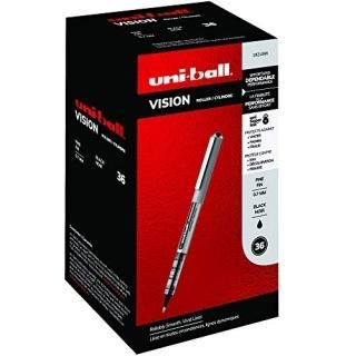 uni-ball Vision Rollerball Pens Fine Point 0.7mm Black 36 Count