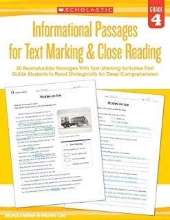 Informational Passages for Text Marking & Close Reading Grade 4 20 Reproducible 