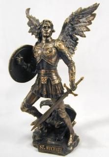Archangel Saint Michael Statue Real Bronze Powder Cast Sculpture 12?? ? -inch by