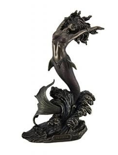 Resin Statues Ocean Goddess Yemaya Mother of the Seas Bronze Finish Statue 6.5?X
