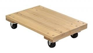 Vestil HDOS-1624-9 Solid Deck Hardwood Dolly with Hard Rubber Casters 900 lbs Ca