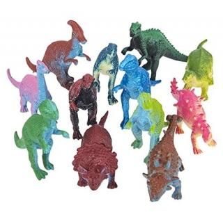  12  Mini Dinosaur Figures  Hard Plastic- 2-3 NEW
