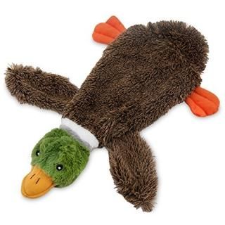 Best Pet Supplies 2-in-1 Fun Skin Stuffless Dog Squeak Toy Small Wild Duck by Be