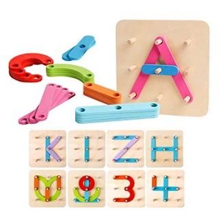 Kizh Wooden Letter and Number Construction Activity Set Educational Preschool To