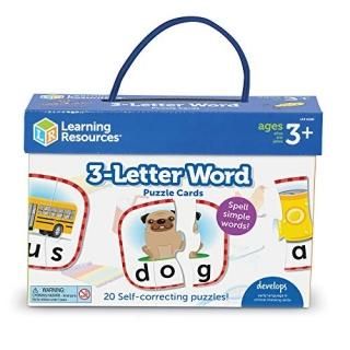 Learning Resources 3-Letter Word Puzzle Cards Kindergarten Readniness Self Corre