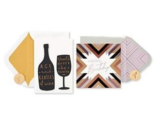 Papyrus Birthday Cards Black and Gold 2-Count