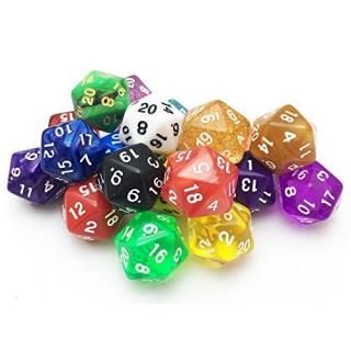 SmartDealsPro 10 Pack of Random Color D20 Polyhedral Dice DND RPG MTG Table Game