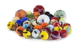 My Toy House Glass Marbles Bulk Set of 40 36 Players and 4 Shooters Assorted Col