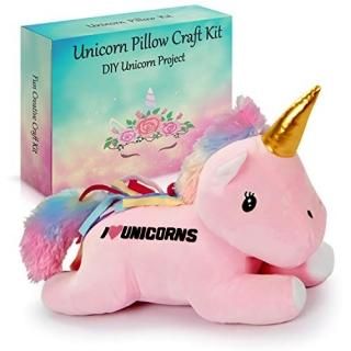 2Pepers Make Your Own Unicorn Pillow Kit Arts and Crafts for Girls No Sewing Nee