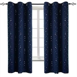 ֥åȥСStar Foil Printed Soild Room Darkening Thermal Insulaed׸ƥ1ڥ 42Wx