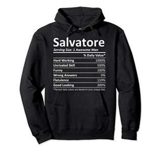 SALVATORE Nutrition Funny Birthday Personalized Name Gift Pullover Hoodie