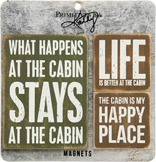 Cabin Magnets - Set of 3 by Primitives By Kathy