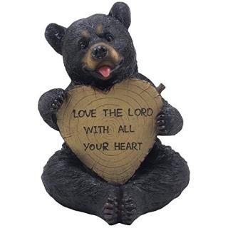Decorative Sitting֥åBear HoldingեϡSign Statue forѤSpiritualޤChris