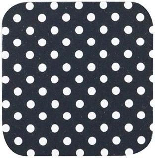 set-of-8-Soft - 3dRose LLC Black and White Polka Dot Print Coaster Soft Set of 8