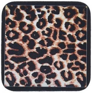 set-of-8-Soft - 3dRose cst_30873_2 Black Frame Leopard Print Animal Prints Soft 