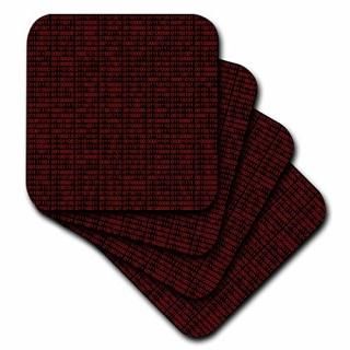 set-of-4-Ceramic - 3dRose cst_35448_3 Binary Code-Black and Red-Ceramic Tile Coa