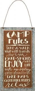 Primitives By Kathy Sign Camp Rules- Wood & Metal- 5.25 X 9.50 by Primitives By 