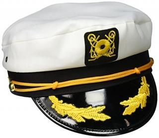 Sailor Ship Yacht Boat Captain Hat Navy Marines Admiral White Gold Cap 2 Pack