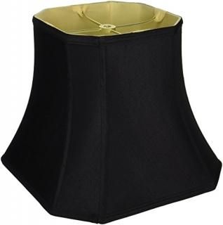 7.5 x 12 x 10.25 Black - Royal Designs Square Cut Corner Bell Lamp Shade Black 7