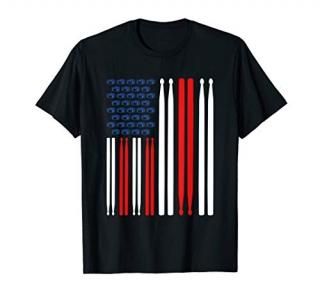 USA Flag Drumsticks 4th Of July Gift Drummer T-Shirt