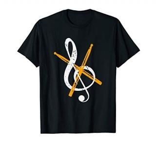 Drumsticks Treble Clef Drummer Gift Music T-Shirt