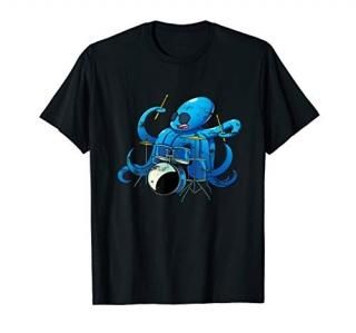 Drummer Octopus Drumsticks Music Octopus T-Shirt